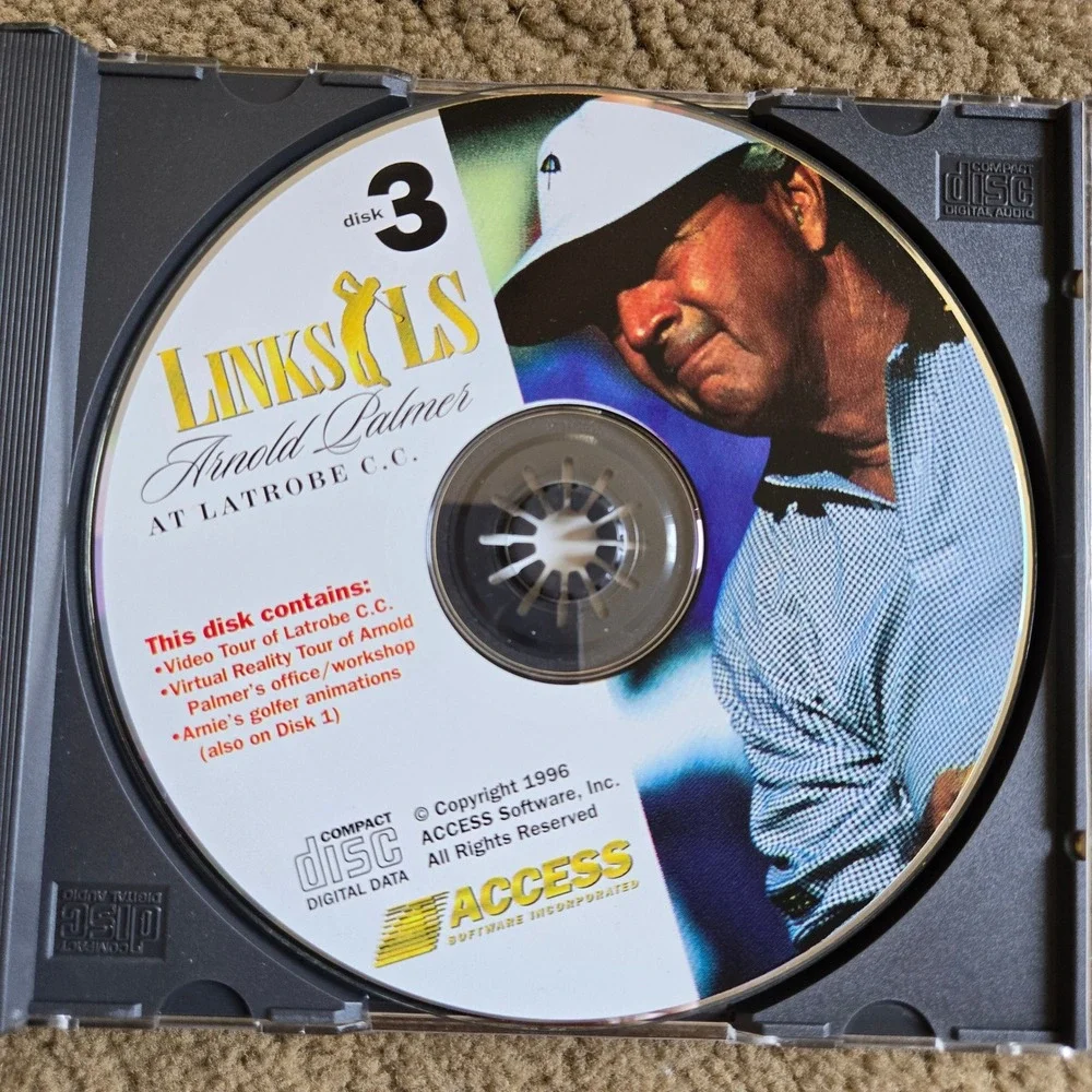 Links LS Arnold Palmer at Latrobe Country Club PC Game 3-Disc Set 1996 Access